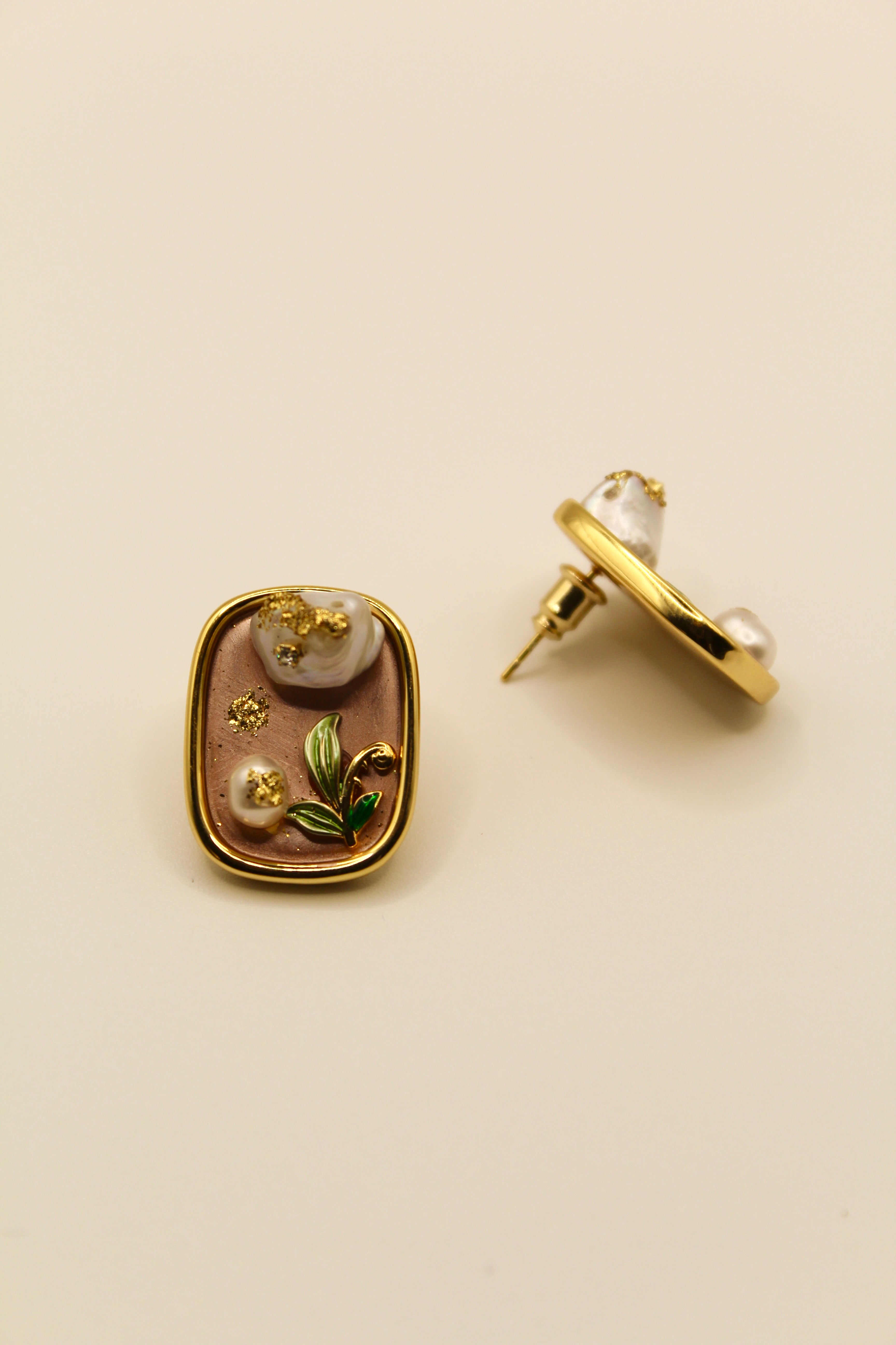 Garden Locket Stud Earrings